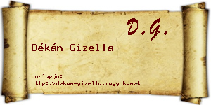 Dékán Gizella névjegykártya