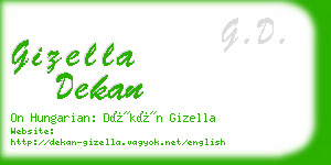 gizella dekan business card